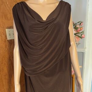 Cato Woman Brown Draped Cowl Neck Sleeveless Top 22/24W